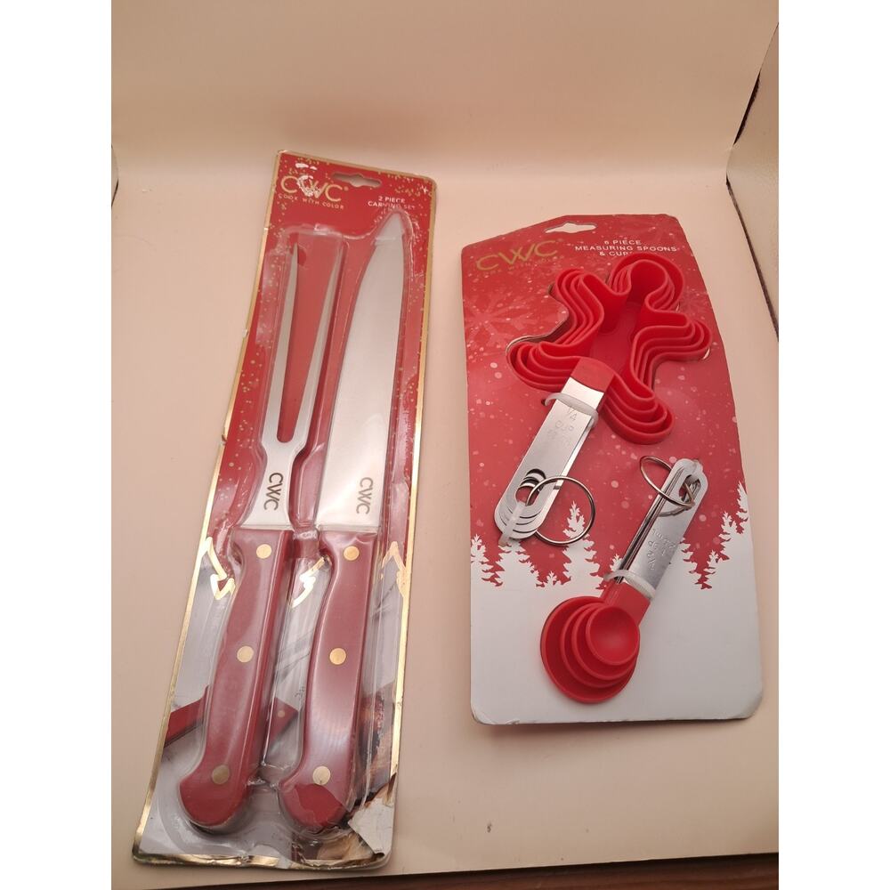 CWC Cook with Color 8 Piece Measuring Spoons and Cups Set and Knife grill set